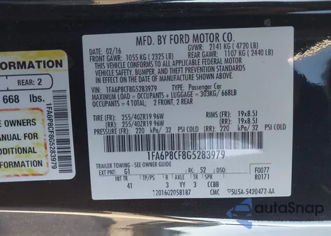 2016 Ford Mustang Gt Premium z USA, uszkodzony, nr VIN 1FA6P8CF8G5283979